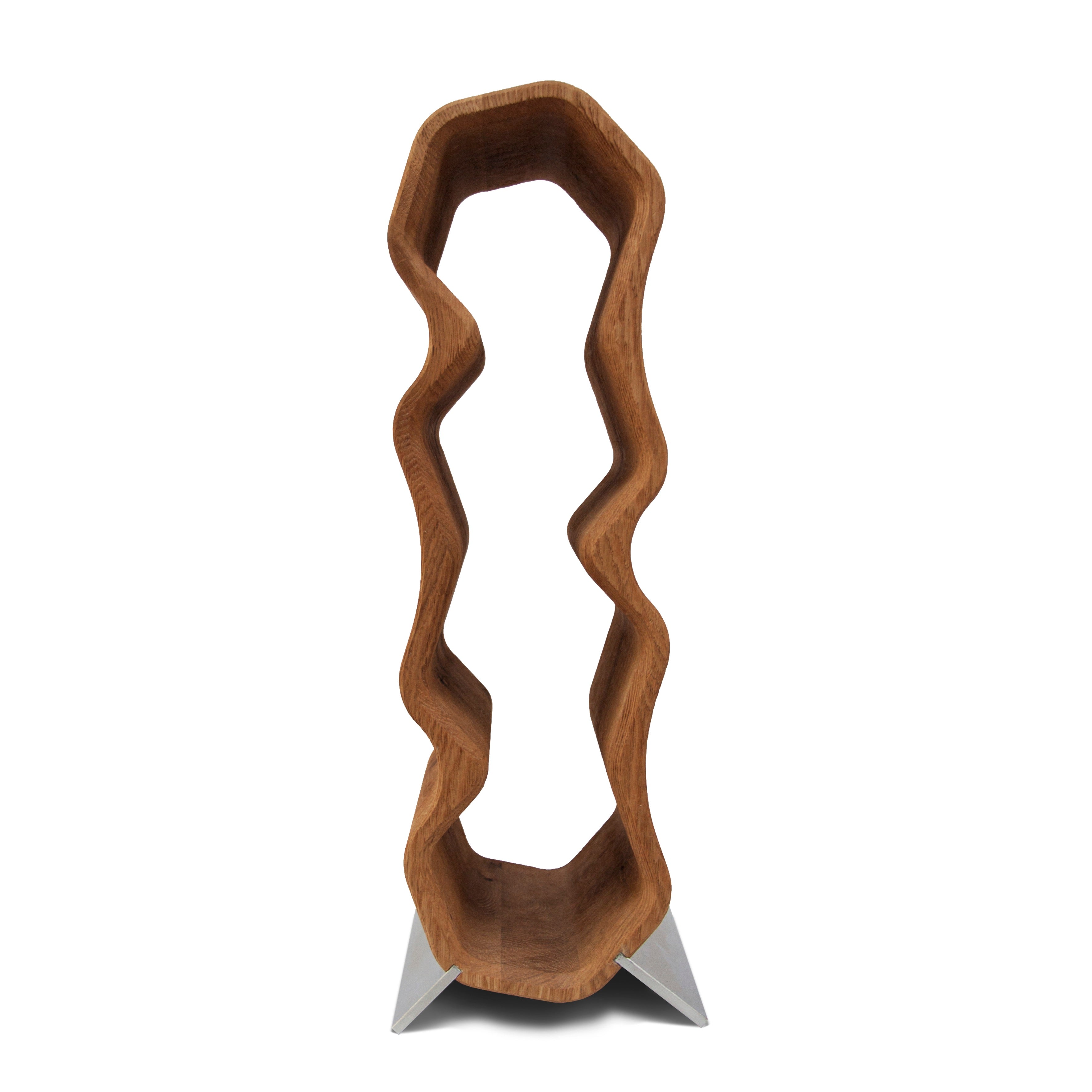 NordicStory Botellero hecho a mano de madera maciza roble AWRY puesto de vinos para 4 botellas